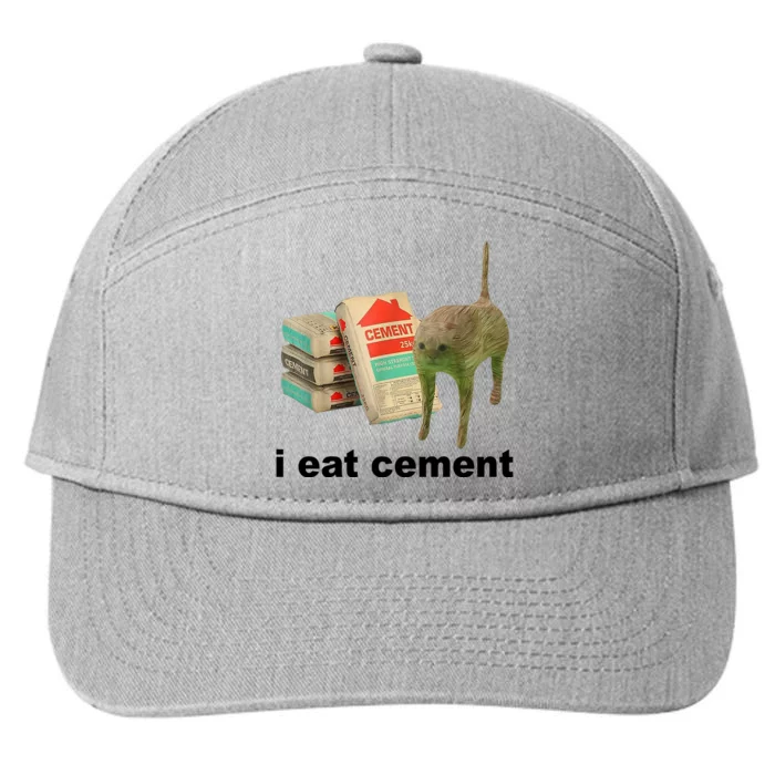 I Eat Cement Cursed Cat Funny 7-Panel Snapback Hat