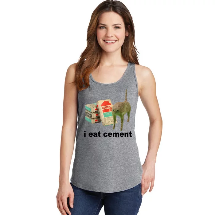 I Eat Cement Cursed Cat Funny Ladies Essential Tank