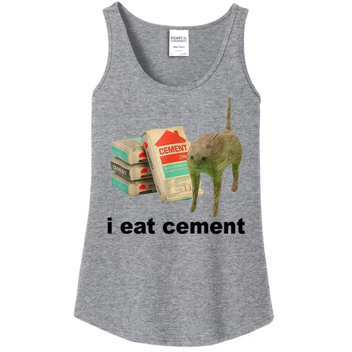 I Eat Cement Cursed Cat Funny Ladies Essential Tank