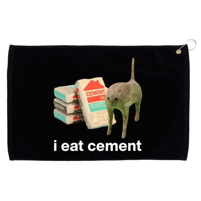 I Eat Cement Cursed Cat Funny Grommeted Golf Towel