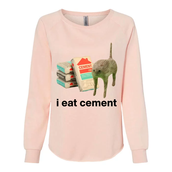 I Eat Cement Cursed Cat Funny Womens California Wash Sweatshirt