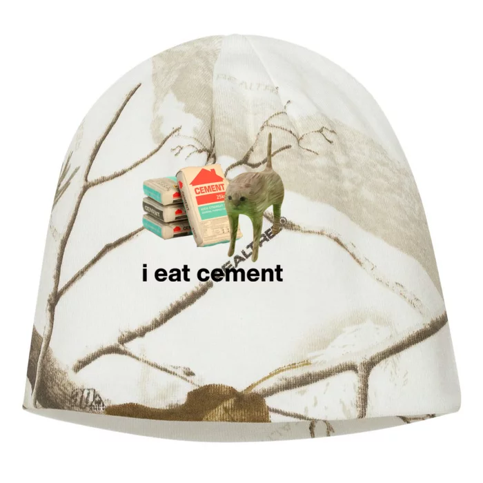 I Eat Cement Cursed Cat Funny Kati - Camo Knit Beanie