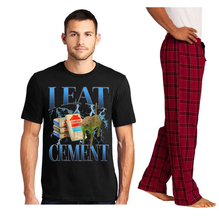 I Eat Cement Cursed Cat Funny Oddly Specific Meme Pajama Set