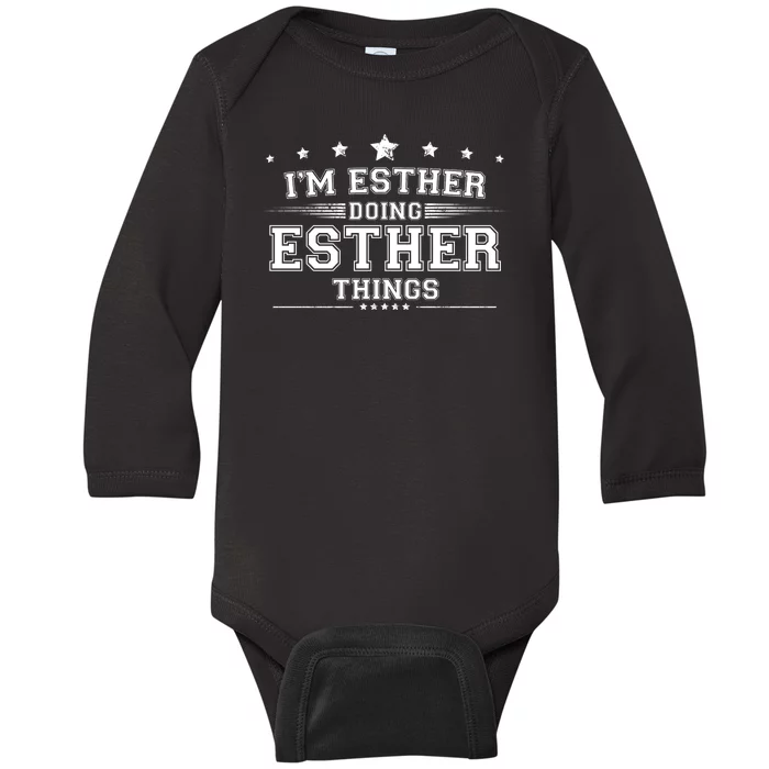 Im Esther Doing Esther Things Baby Long Sleeve Bodysuit