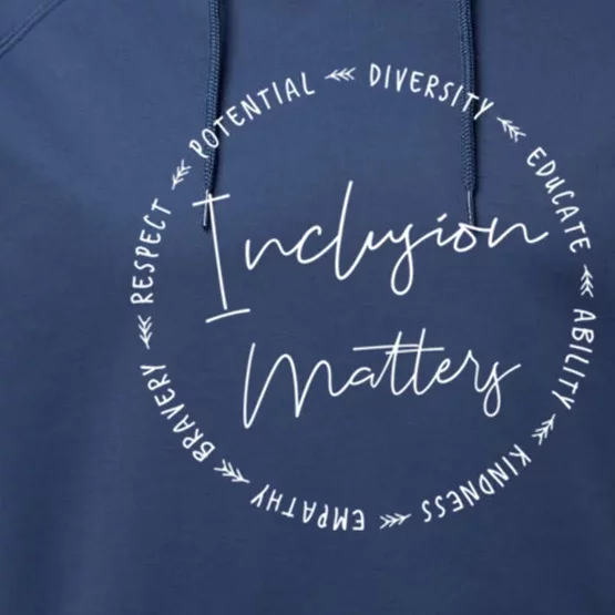 Inclusion Empathy Diversity Respect Matters Funny Gift Performance Fleece Hoodie