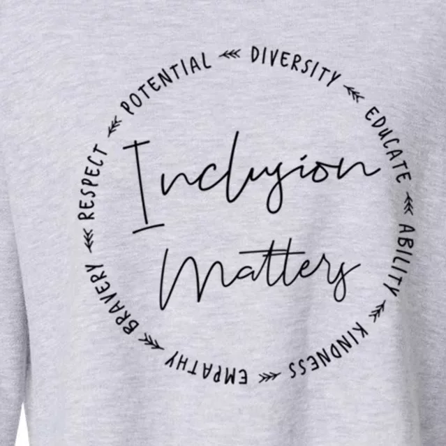 Inclusion Empathy Diversity Respect Matters Funny Gift Cropped Pullover Crew