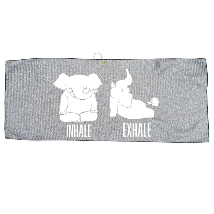 Inhale Exhale Elephant Funny Yoga Gift Large Microfiber Waffle Golf Towel