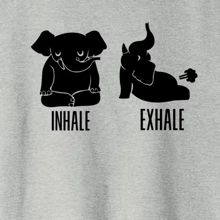 Inhale Exhale Elephant Funny Yoga Gift Women's Crop Top Tee