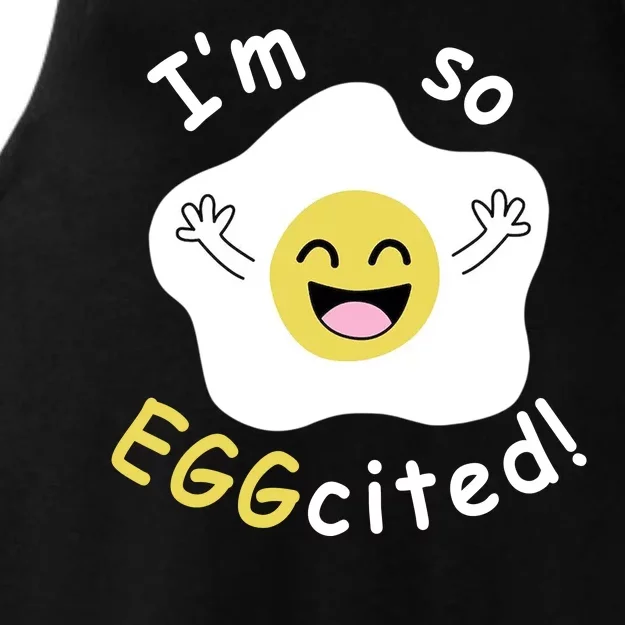 Im Eggcited Funny Humor Ladies Tri-Blend Wicking Tank