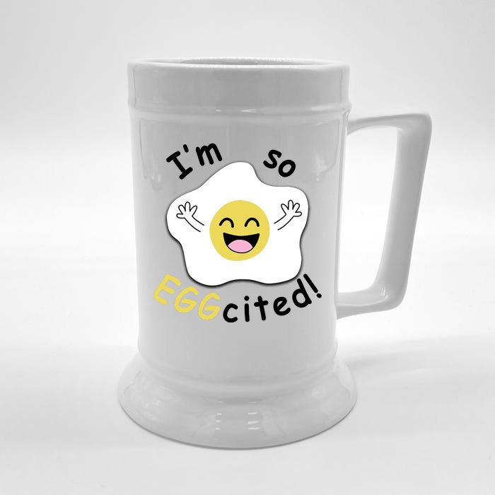 Im Eggcited Funny Humor Front & Back Beer Stein