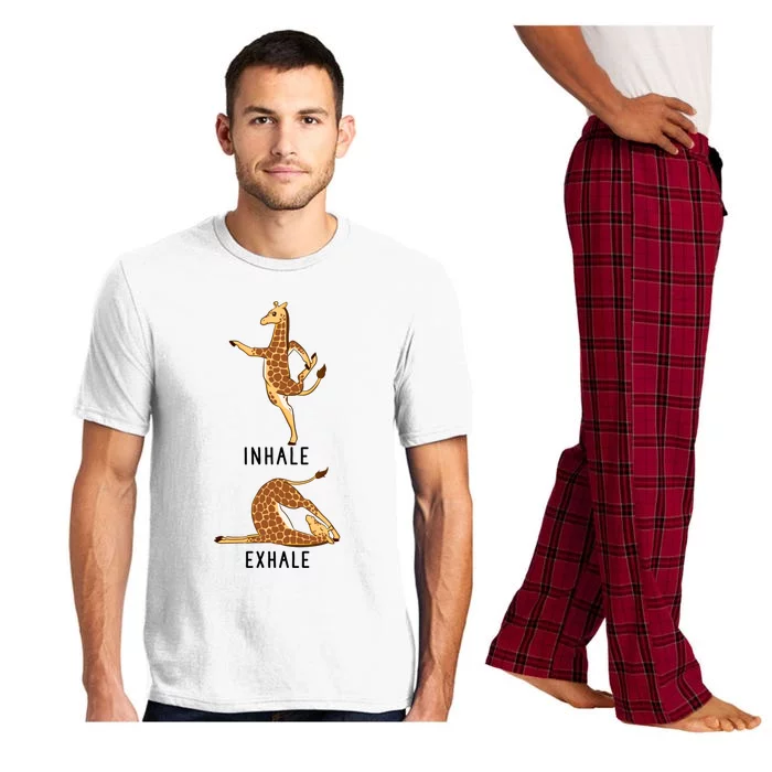 Inhale Exhale Giraffe Funny Safari Animal Yoga Cute Gift Pajama Set