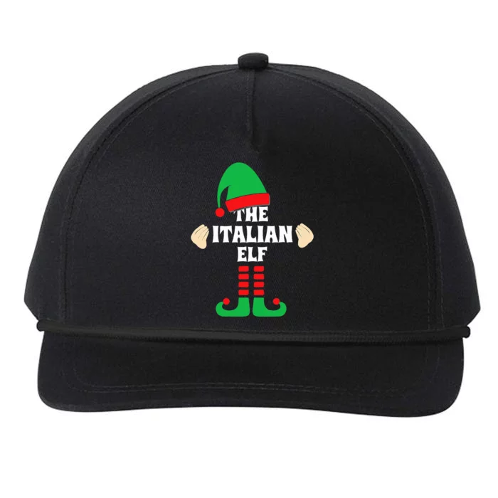 Italian Elf Hand Gesture Christmas Matching Pajamas Snapback Five-Panel Rope Hat