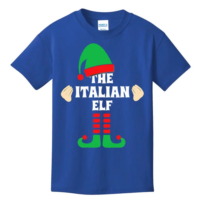 Italian Elf Hand Gesture Christmas Matching Pajamas Kids T-Shirt