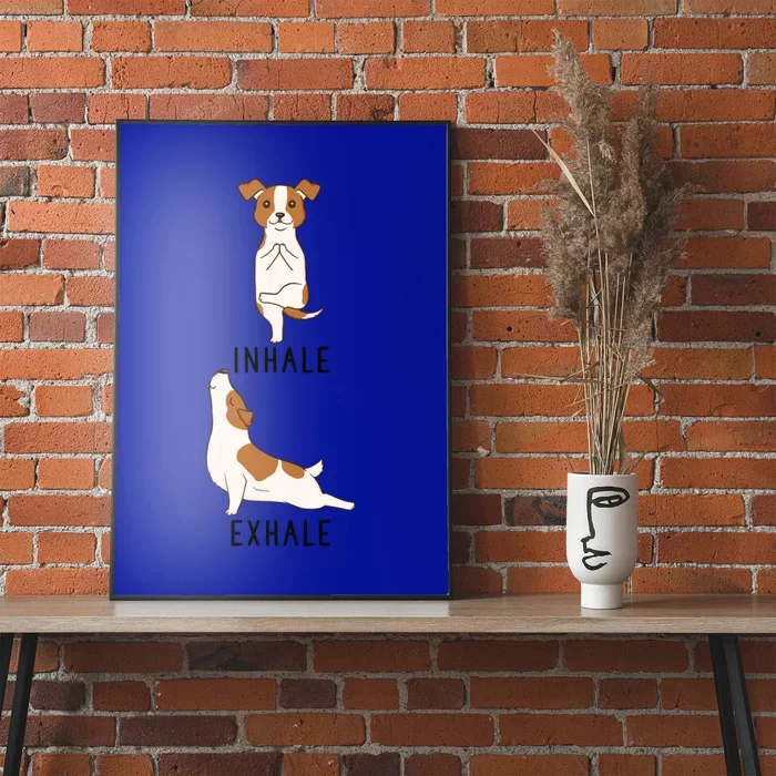 Inhale Exhale Jack Russell Terrier Funny Dog Yoga Gift Poster