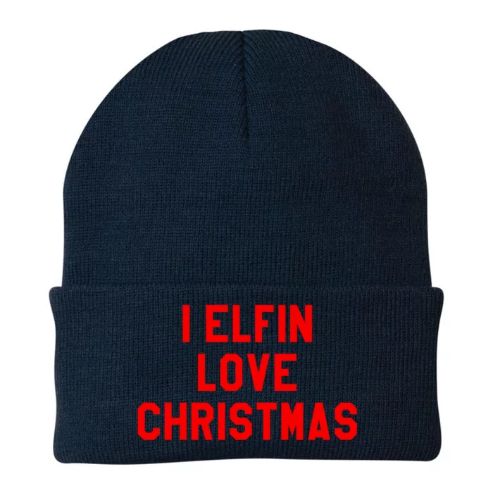 I Elfin Love Christmas Cool Gift Santas Coming Omg Its Santa Gift Knit Cap Winter Beanie