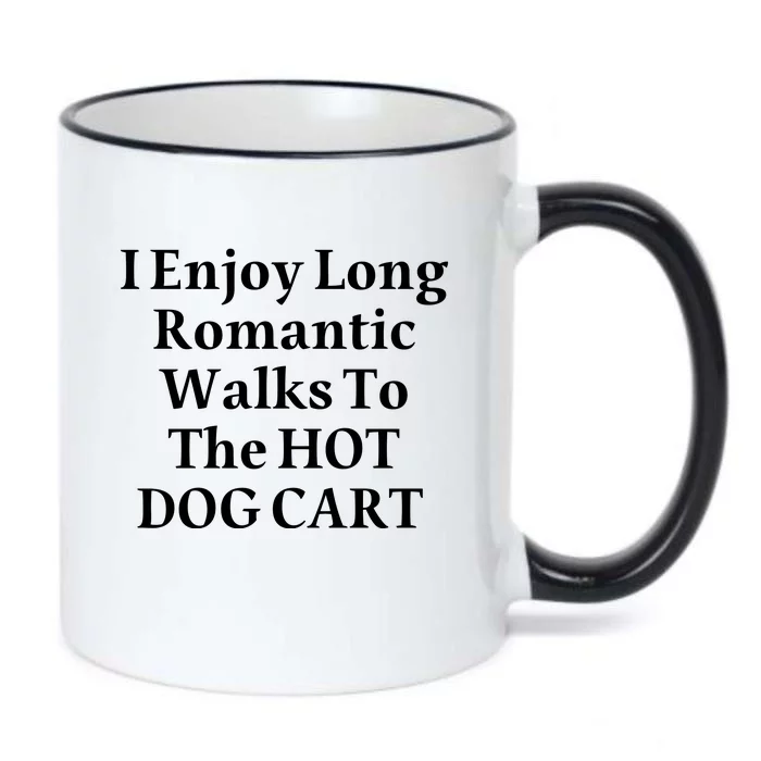 I Enjoy Long Romantic Walks To The Hot Dog Cart Black Color Changing Mug