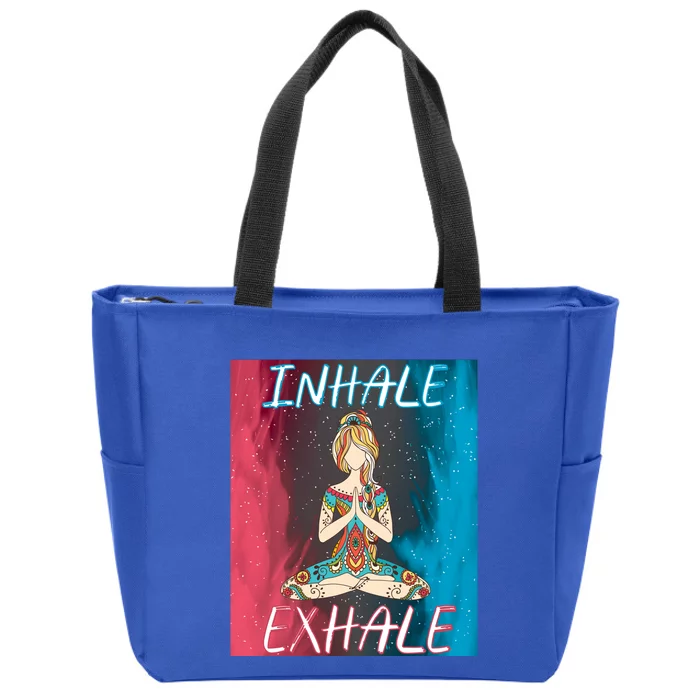 Inhale Exhale Meditation Workout Exercise Yoga Lover Gift Zip Tote Bag