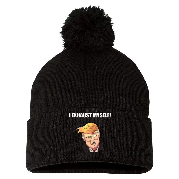 I Exhaust Myself! Pom Pom 12in Knit Beanie