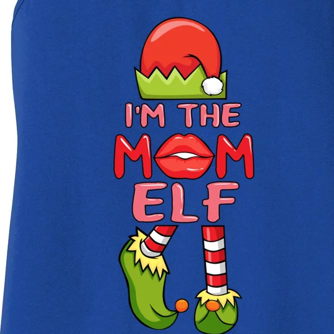 Im Elf Mommy Christmas Mom Elf Costume Mother Santa Elves Cute Gift Women's Racerback Tank