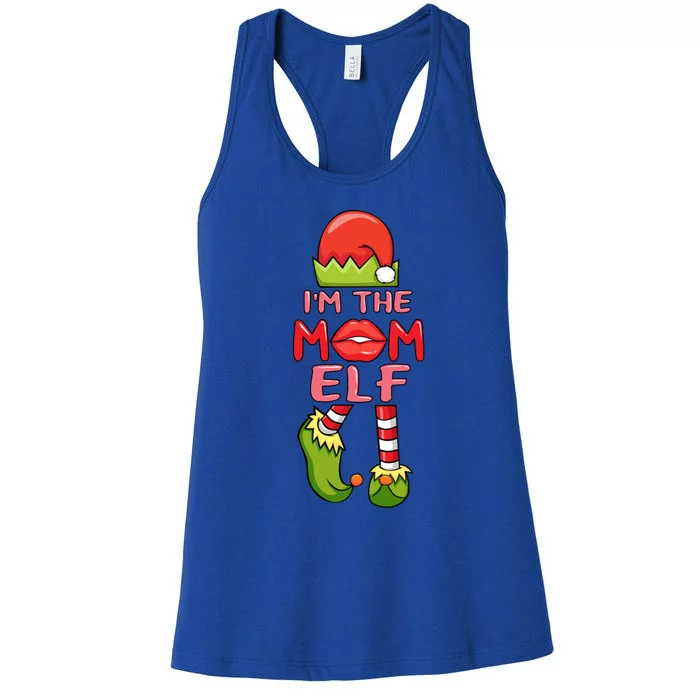 Im Elf Mommy Christmas Mom Elf Costume Mother Santa Elves Cute Gift Women's Racerback Tank