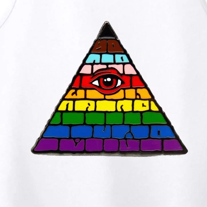 Illuminati Eye Providence Rainbow Performance Tank