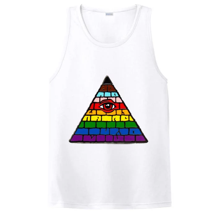 Illuminati Eye Providence Rainbow Performance Tank