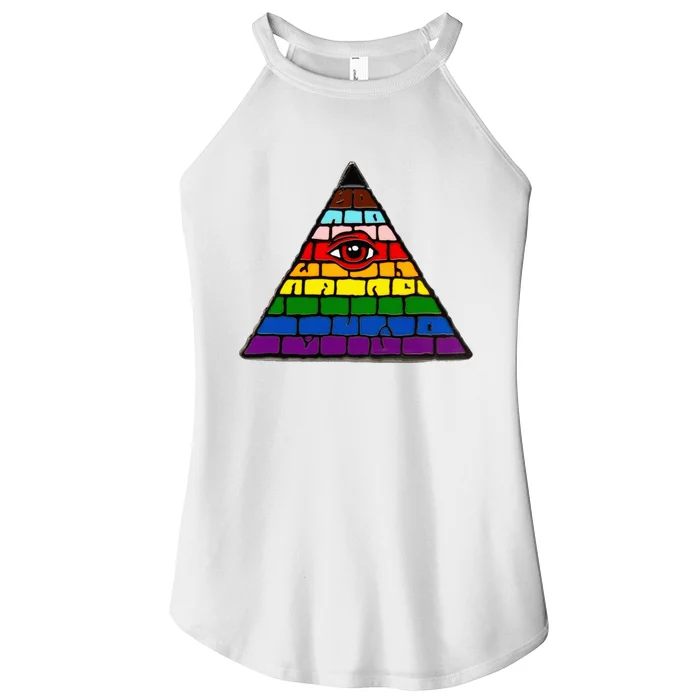 Illuminati Eye Providence Rainbow Women’s Perfect Tri Rocker Tank