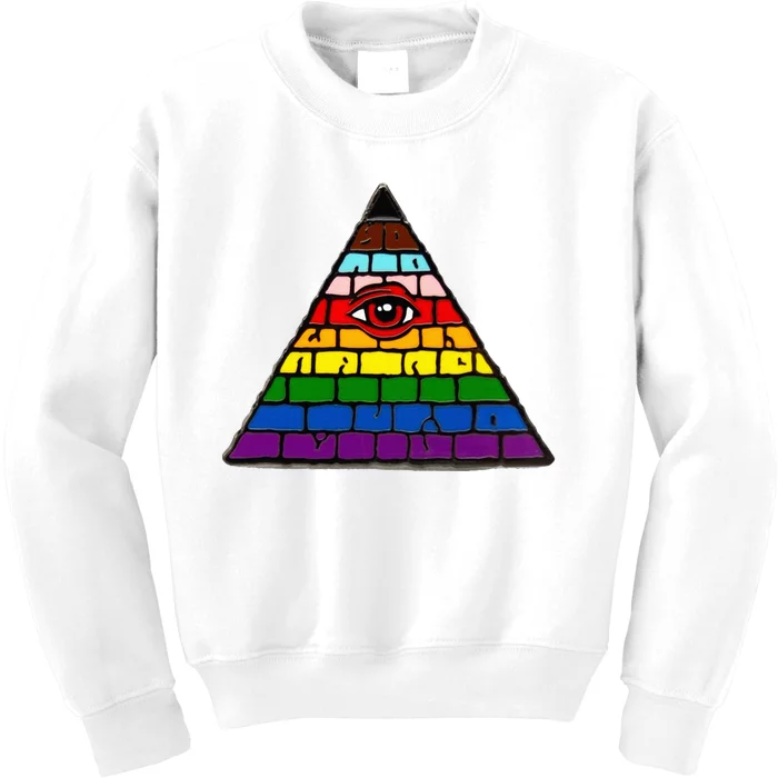 Illuminati Eye Providence Rainbow Kids Sweatshirt