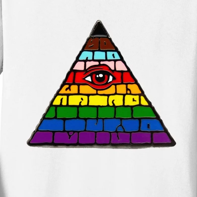 Illuminati Eye Providence Rainbow Kids Long Sleeve Shirt