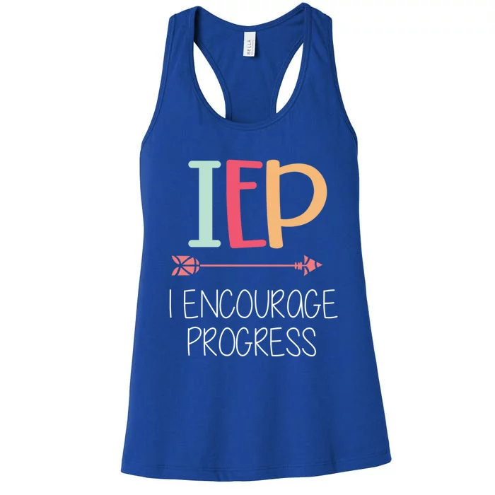 I Encourage Progress Special Education Teacher Gift Great Gift Women's Racerback Tank