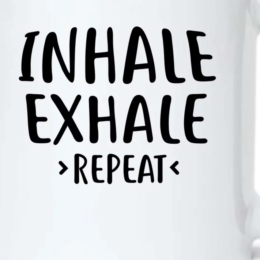 Inhale Exhale Repeat Design Yoga Meditation Gift Black Color Changing Mug