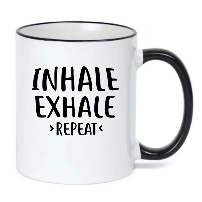 Inhale Exhale Repeat Design Yoga Meditation Gift Black Color Changing Mug