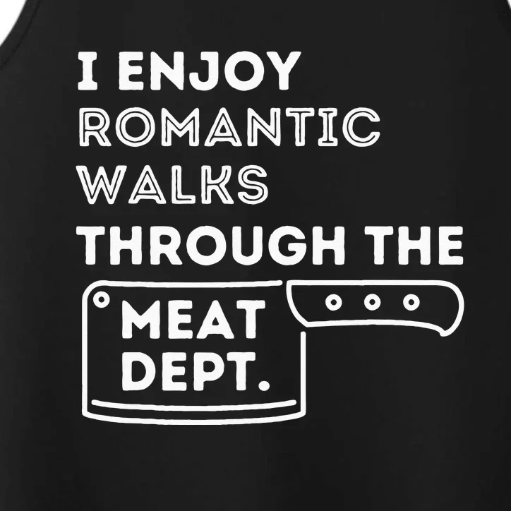 I Enjoy Romantic Walks Funny BBQ Smoker Barbecue Grilling Performance Tank