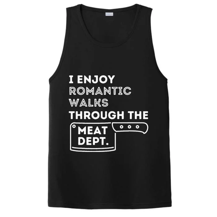 I Enjoy Romantic Walks Funny BBQ Smoker Barbecue Grilling Performance Tank