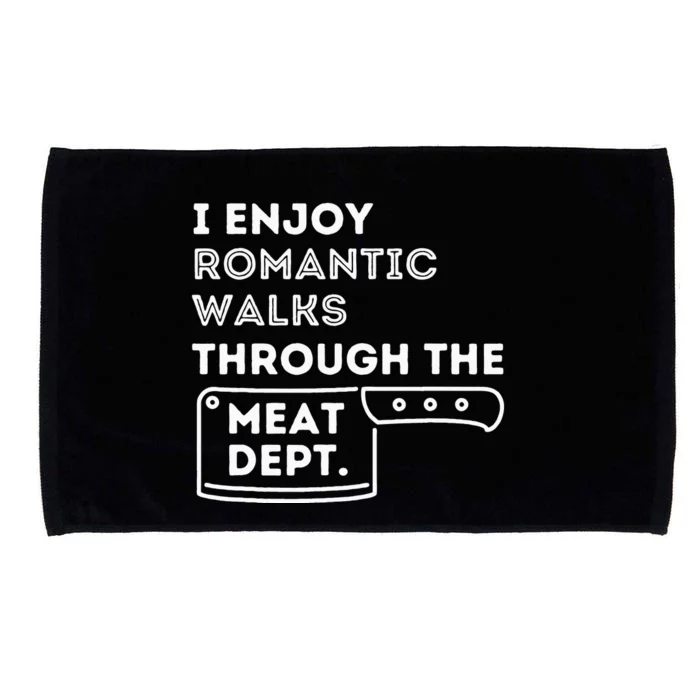 I Enjoy Romantic Walks Funny BBQ Smoker Barbecue Grilling Microfiber Hand Towel