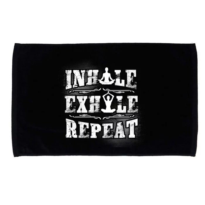 Inhale Exhale Repeat Meditation Yoga Fitness Great Gift Microfiber Hand Towel