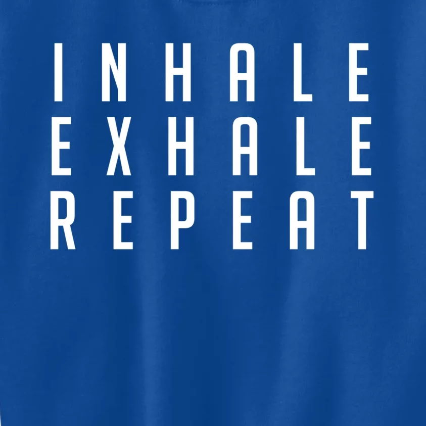 Inhale Exhale Repeameaningful Gift Yoga Meditation Gift Kids Sweatshirt