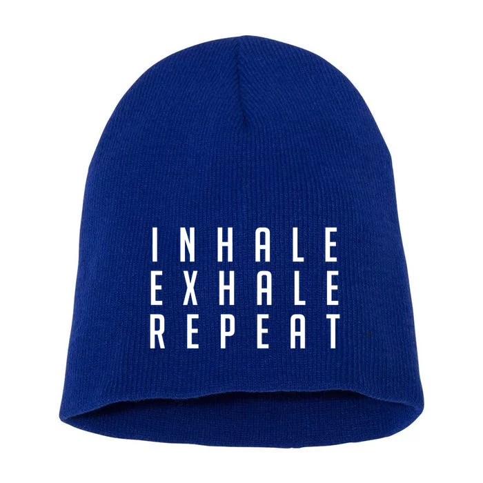 Inhale Exhale Repeameaningful Gift Yoga Meditation Gift Short Acrylic Beanie