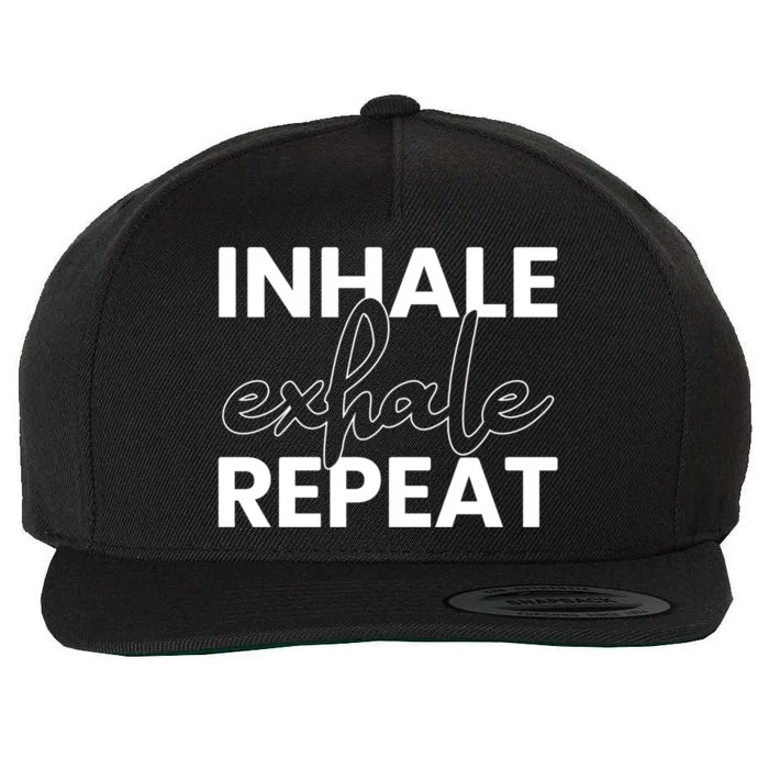 Inhale Exhale Repeat Yoga Spiritual Meditation Savasana Great Gift Wool Snapback Cap