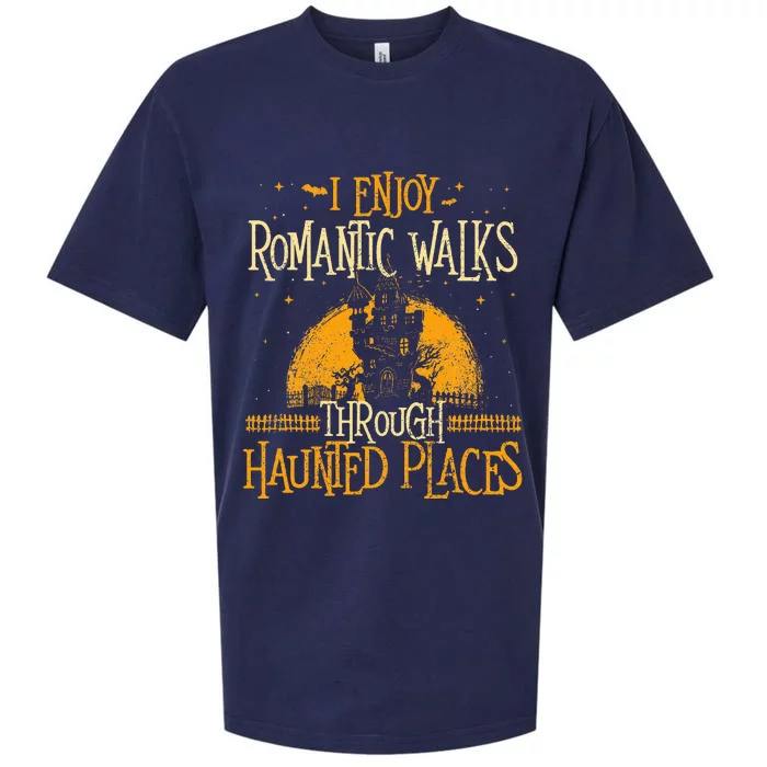 I Enjoy Romantic Walks Through Haunted Places Ghost Hunter Sueded Cloud Jersey T-Shirt