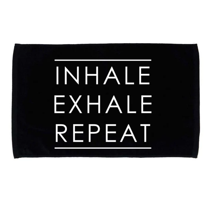 Inhale Exhale Repeat Meditation Meditate Instructor Yoga Funny Gift Microfiber Hand Towel