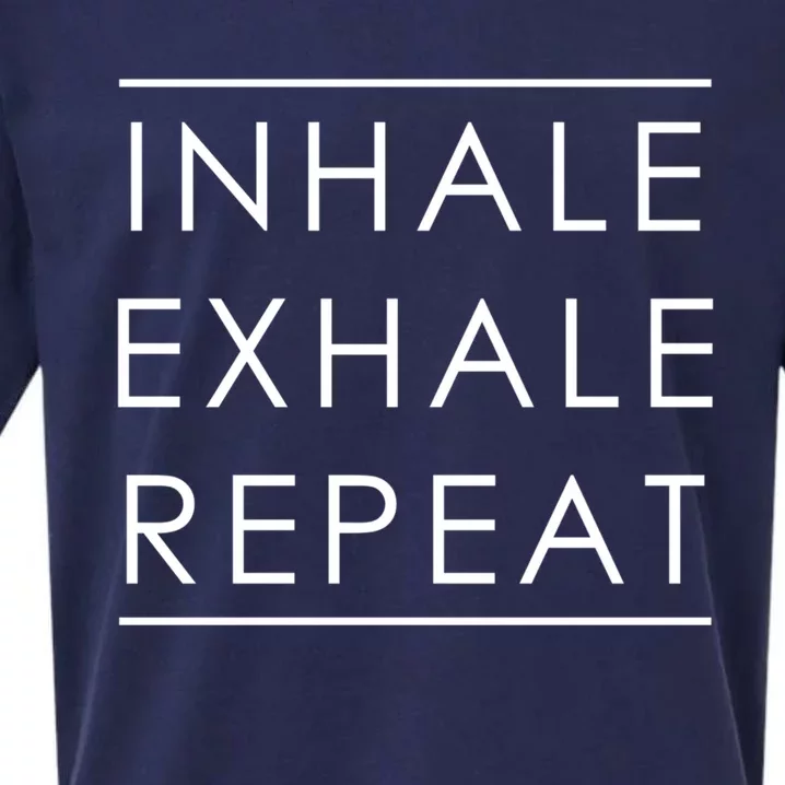 Inhale Exhale Repeat Meditation Meditate Instructor Yoga Funny Gift Sueded Cloud Jersey T-Shirt