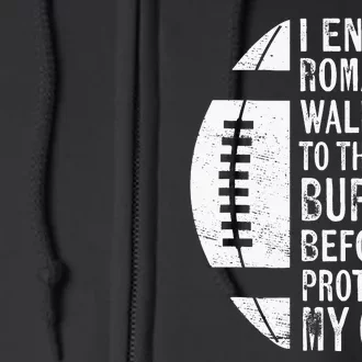 I Enjoy Romantic Walks Protecting My Qb Offensive Lineman Full Zip Hoodie