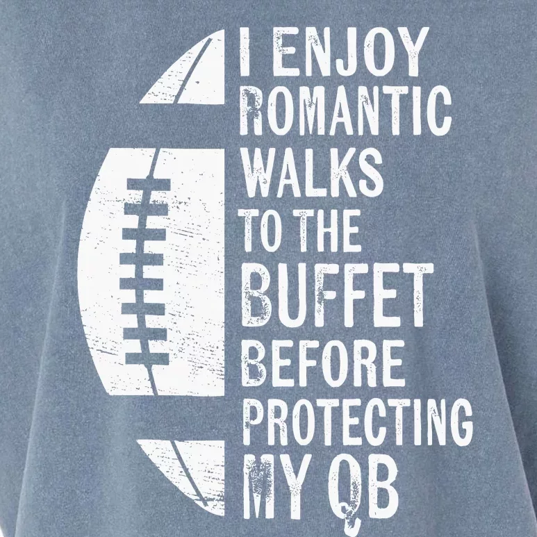 I Enjoy Romantic Walks Protecting My Qb Offensive Lineman Garment-Dyed Women's Muscle Tee