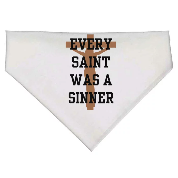 Inspirational Every Saint Was A Sinner USA-Made Doggie Bandana