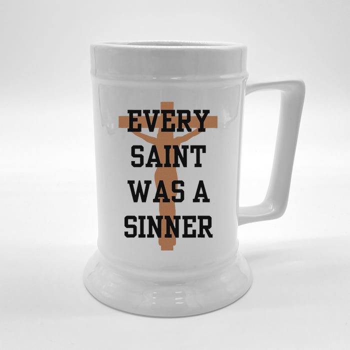 Inspirational Every Saint Was A Sinner Front & Back Beer Stein