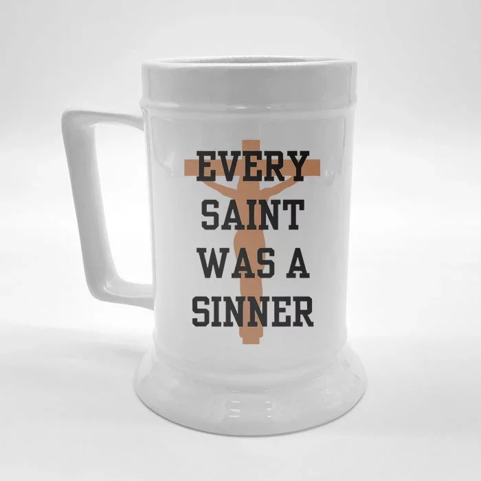 Inspirational Every Saint Was A Sinner Front & Back Beer Stein