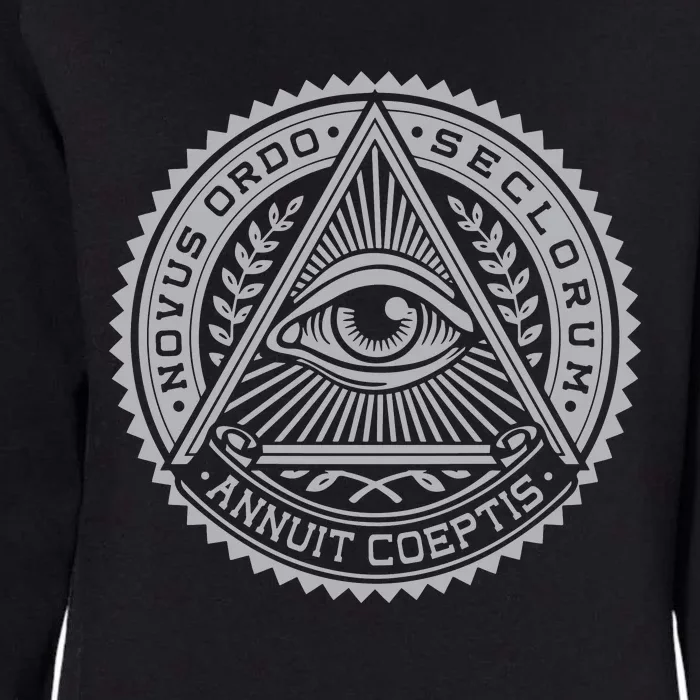 Illuminati Eye Symbol 100% Premium Cotton Annuit Coeptis Catholic Illuminati Womens California Wash Sweatshirt