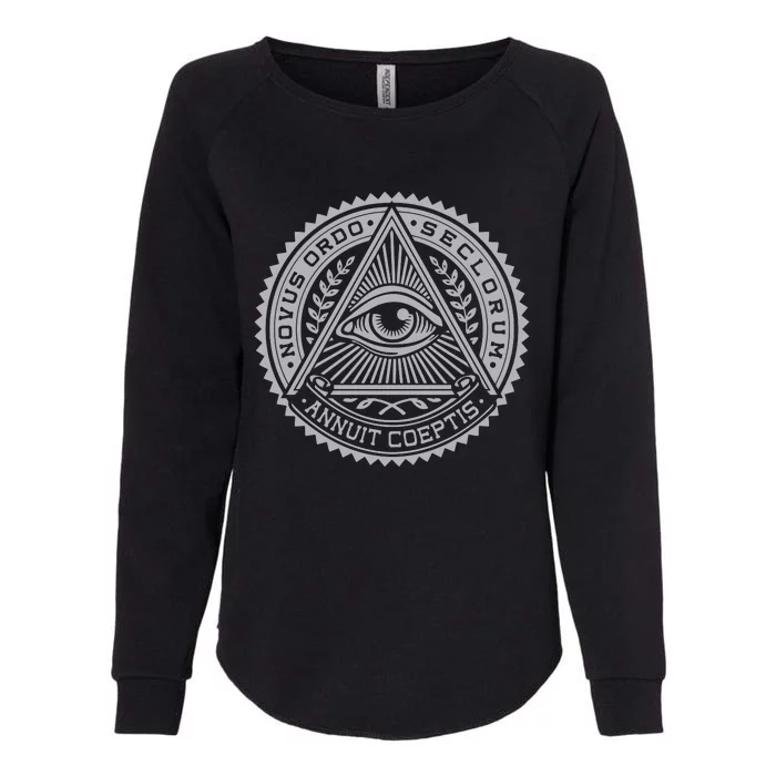 Illuminati Eye Symbol 100% Premium Cotton Annuit Coeptis Catholic Illuminati Womens California Wash Sweatshirt