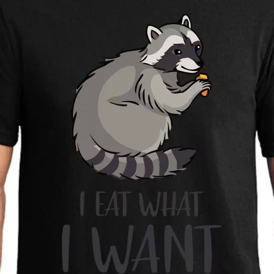 I Eat What I Want Cute Raccoon Lovers Funny Gift Pajama Set